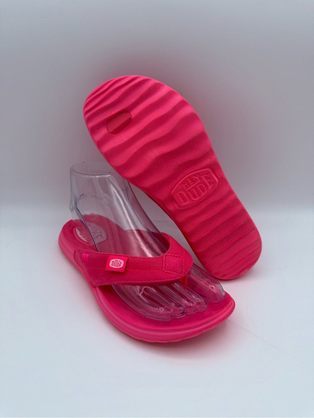 Women's Hey Dude Christi Flip Mono Electric Pink Slip-On Thong Flip-Flops Sz 6